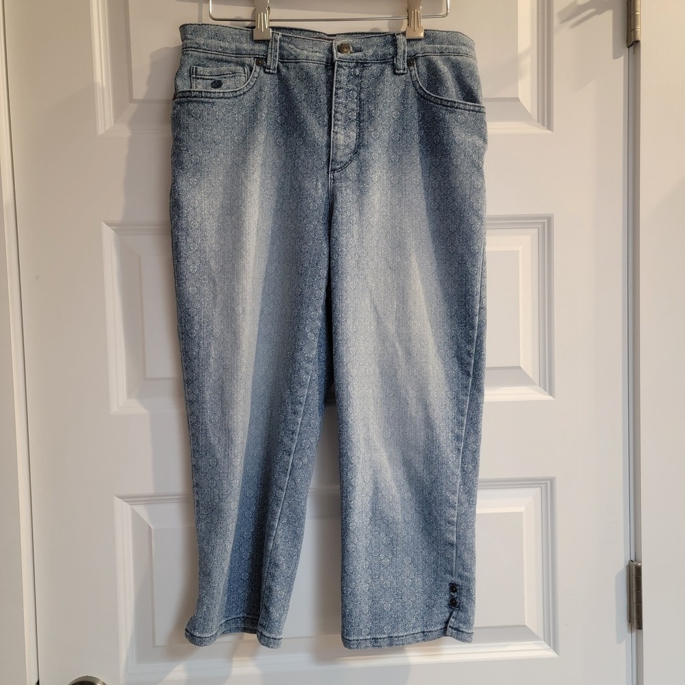 Gloria Vanderbilt Jeans Women's Amanda Patterned Capri Sz 6